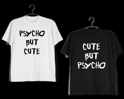 Matching Anniversary Gifts Relationships Matching Couples Cute But Psycho T-Shirts for Boyfriend Girlfriend Fiance Husband Wife Mother Father Family